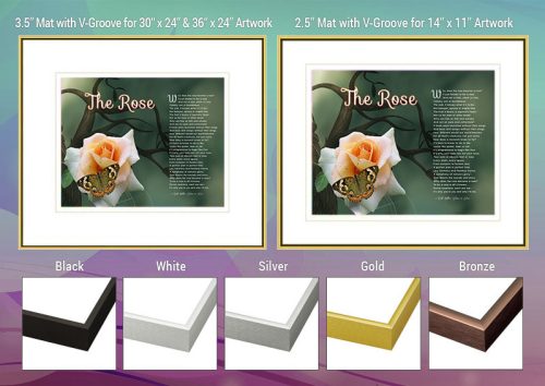 The Rose Tree Branch with Butterfly on Green Frame and Mat Choices